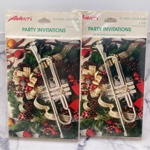 Vintage Avanti Christmas Invitations Trumpet 2 Packs (8 Cards Each)